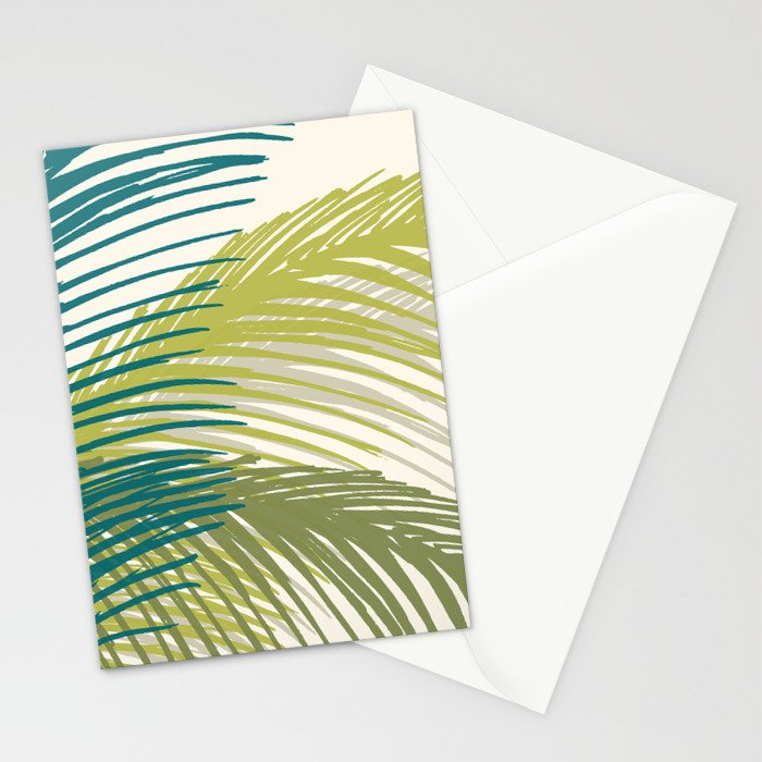 Green Palm Leaf Silhouettes Stationery Card Gallery Image 2