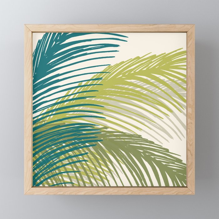 Green Palm Leaf Silhouettes Mini Art Print Gallery Image 1