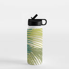Green Palm Leaf Silhouettes Water Bottle Gallery Image 1