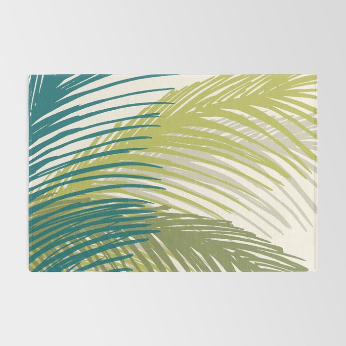 Green Palm Leaf Silhouettes Rug Gallery Image 2