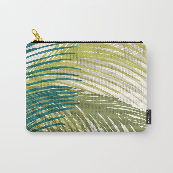 Green Palm Leaf Silhouettes Carry All Pouch Gallery Image 1
