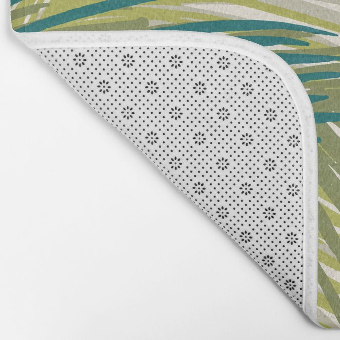 Green Palm Leaf Silhouettes Bath Mat Gallery Image 2