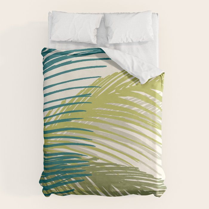 Green Palm Leaf Silhouettes Duvet Cover Gallery Image 6