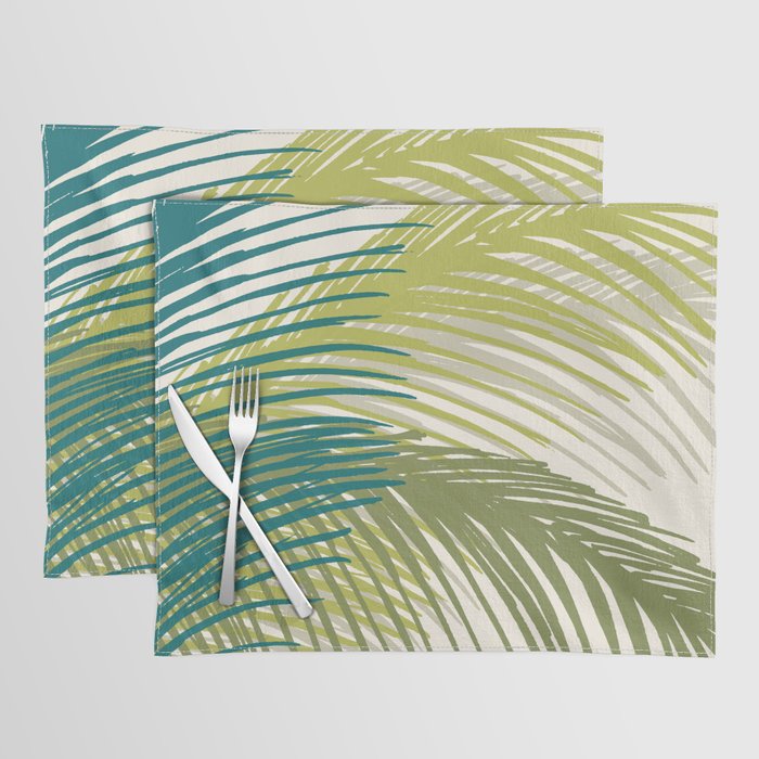 Green Palm Leaf Silhouettes Placemat Gallery Image 1
