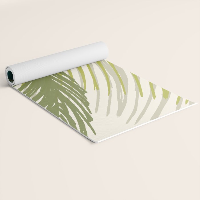 Green Palm Leaf Silhouettes Yoga Mat Gallery Image 2