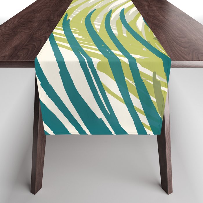 Green Palm Leaf Silhouettes Table Runner Gallery Image 1