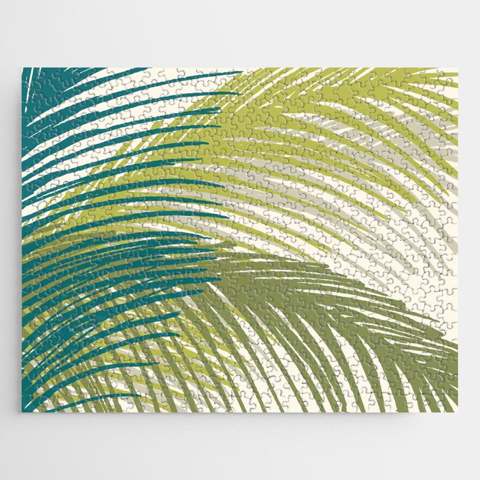 Green Palm Leaf Silhouettes Jigsaw Puzzle Gallery Image 1
