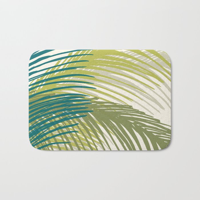 Green Palm Leaf Silhouettes Bath Mat Gallery Image 1