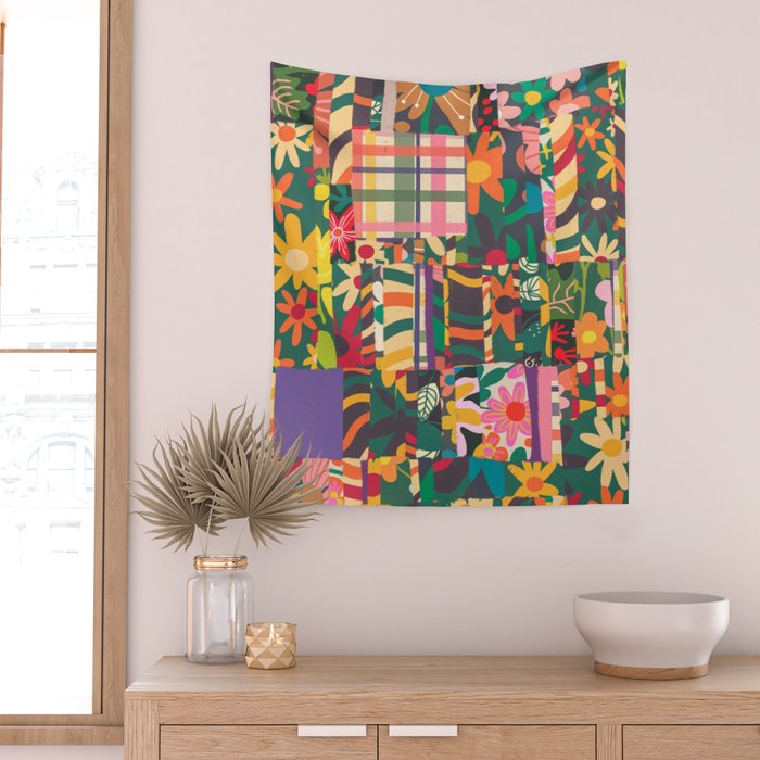 Patchwork #4 Wall Tapestry Gallery Image 2