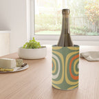 Retro Abstract Boho Confaab Vertical Pattern in Mossy Olive Green Orange Yellow Wine Chiller Gallery Image 4