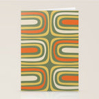 Retro Abstract Boho Confaab Vertical Pattern in Mossy Olive Green Orange Yellow Stationery Card Gallery Image 2