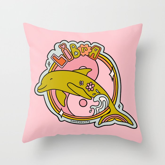 Libra Dolphin Throw Pillow Gallery Image 6