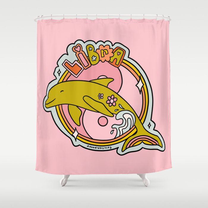 Libra Dolphin Shower Curtain Gallery Image 1