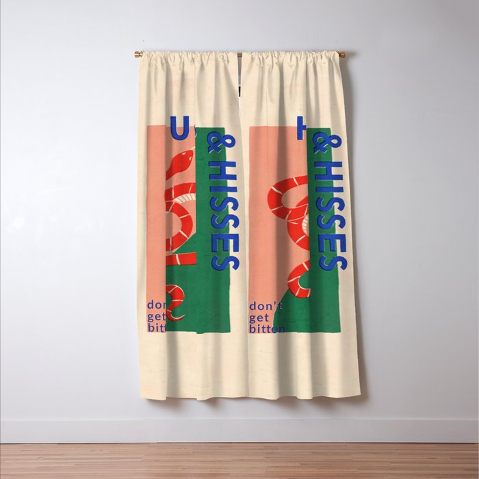 Vintage Snake, Retro Illustration And Typography  Window Curtain Gallery Image 3
