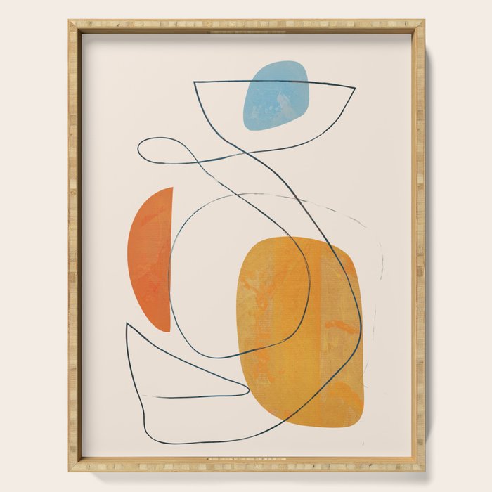 Abstract Line Art III Serving Tray Gallery Image 1