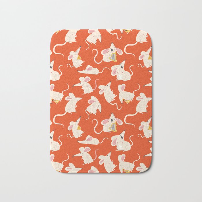 Happy mice pattern Bath Mat Gallery Image 1