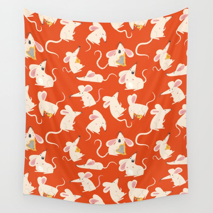 Happy mice pattern Wall Tapestry Gallery Image 4