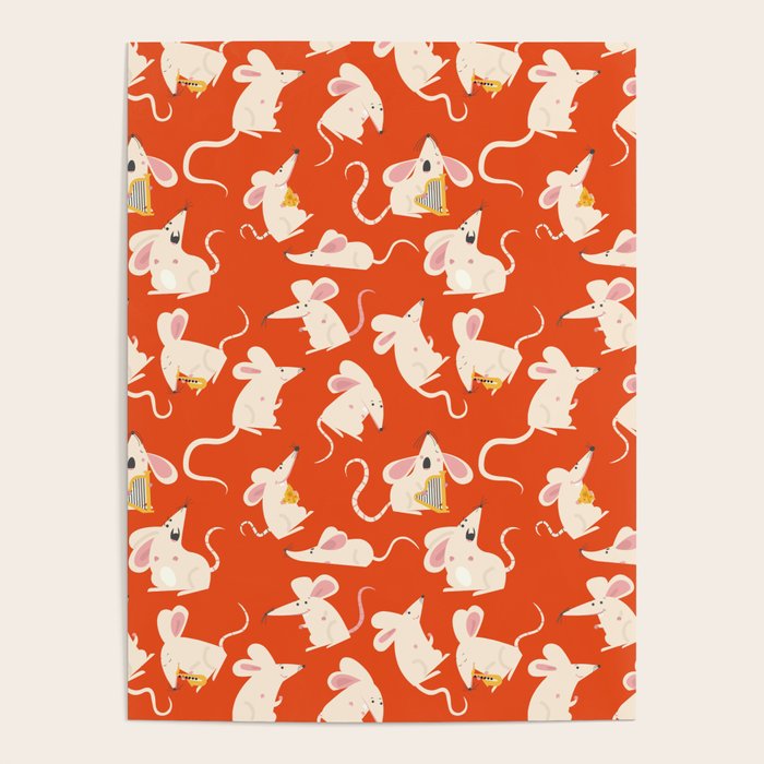 Happy mice pattern Poster Gallery Image 4