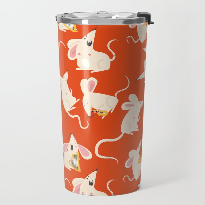 Happy mice pattern Travel Mug Gallery Image 2