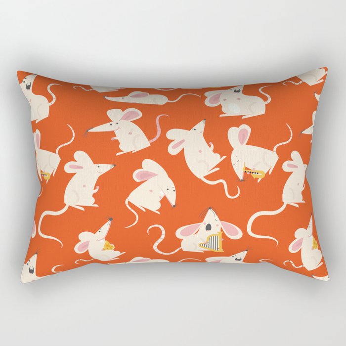 Happy mice pattern Rectangular Pillow Gallery Image 1