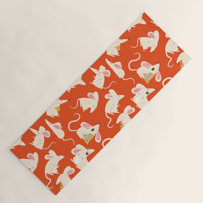 Happy mice pattern Yoga Mat