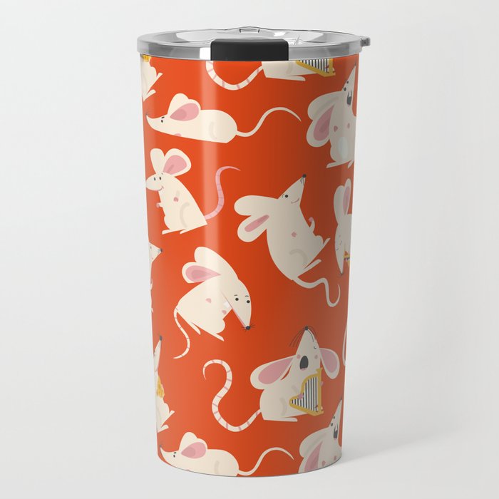 Happy mice pattern Travel Mug Gallery Image 1
