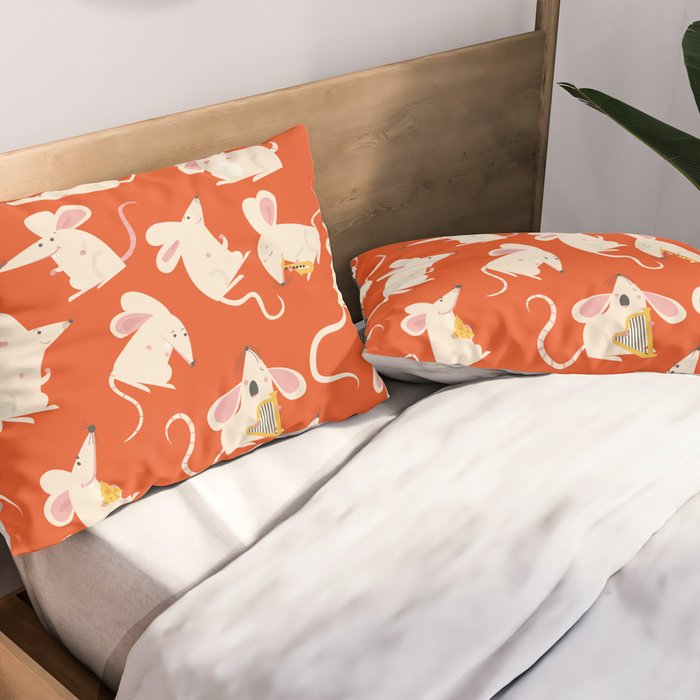 Happy mice pattern Pillow Sham Gallery Image 2