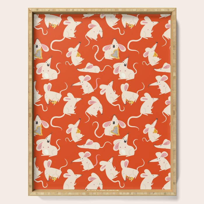 Happy mice pattern Serving Tray Gallery Image 1