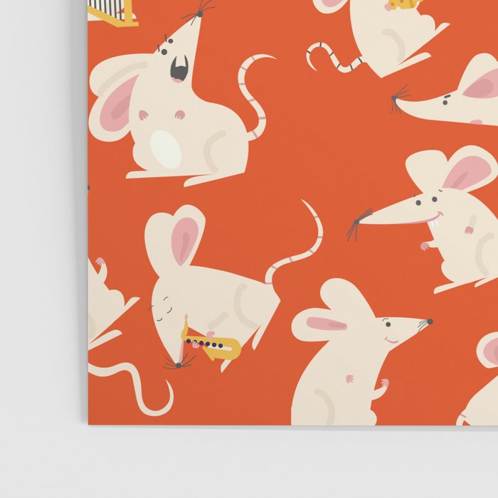 Happy mice pattern Poster Gallery Image 3