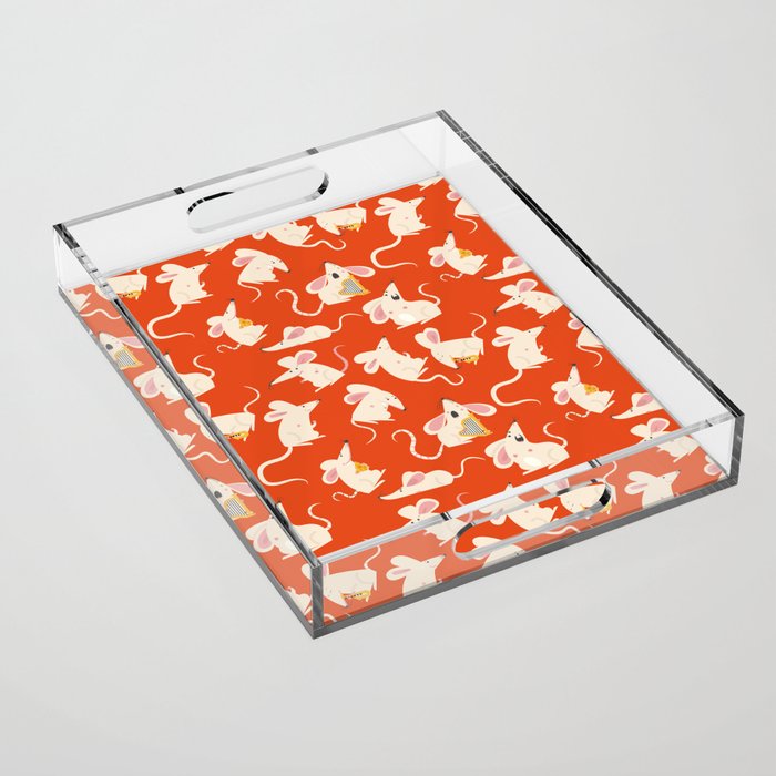 Happy mice pattern Acrylic Tray Gallery Image 1