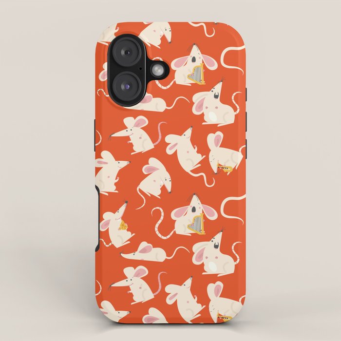 Happy mice pattern iPhone Case Gallery Image 1