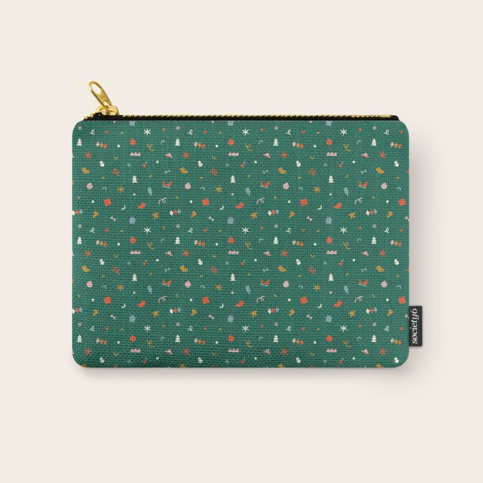 Retro abstract christmas decoration pattern Carry All Pouch Gallery Image 1