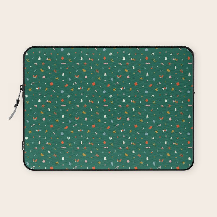 Retro abstract christmas decoration pattern Laptop Sleeve Gallery Image 1