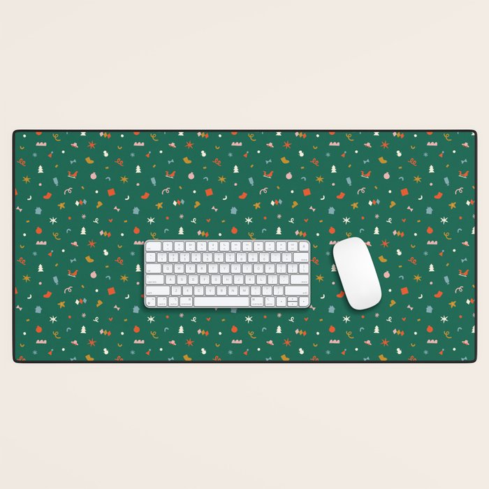 Retro abstract christmas decoration pattern Desk Mat Gallery Image 1