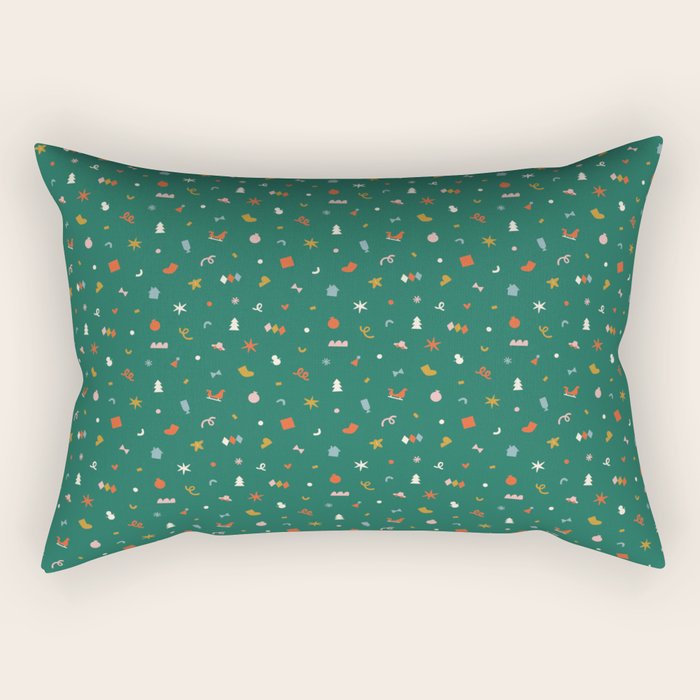 Retro abstract christmas decoration pattern Rectangular Pillow Gallery Image 1