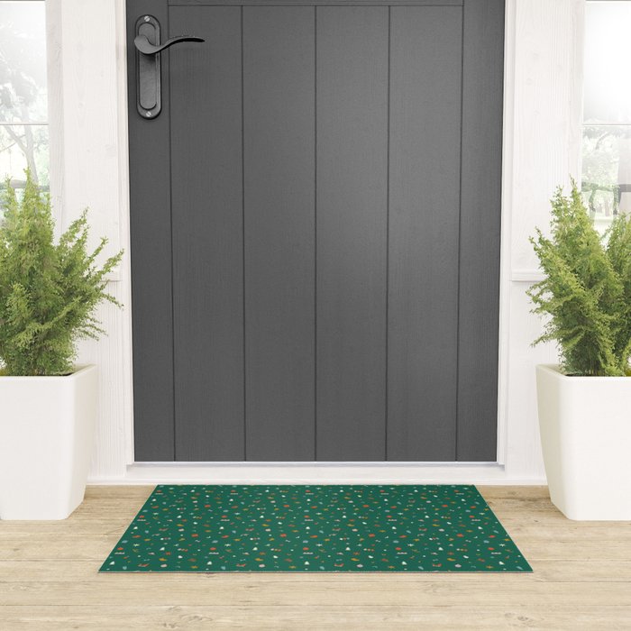 Retro abstract christmas decoration pattern Welcome Mat Gallery Image 3