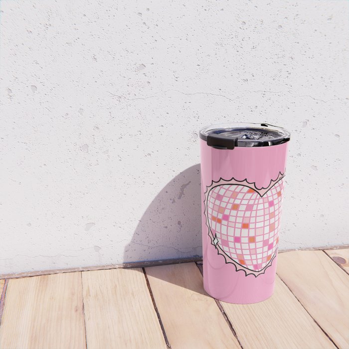 Disco Ball Heart Travel Mug Gallery Image 4