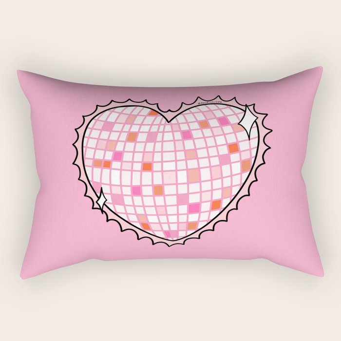Disco Ball Heart Rectangular Pillow Gallery Image 2