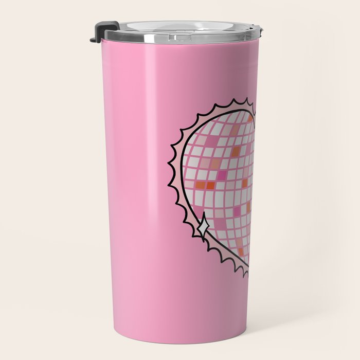 Disco Ball Heart Travel Mug Gallery Image 3