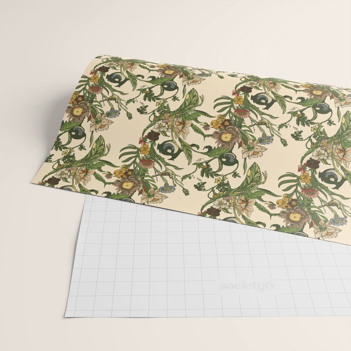 Botanical Pug Wrapping Paper Gallery Image 2