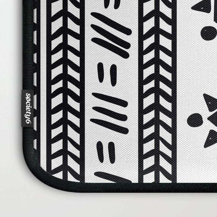 Tribal black and white Laptop Sleeve Gallery Image 3