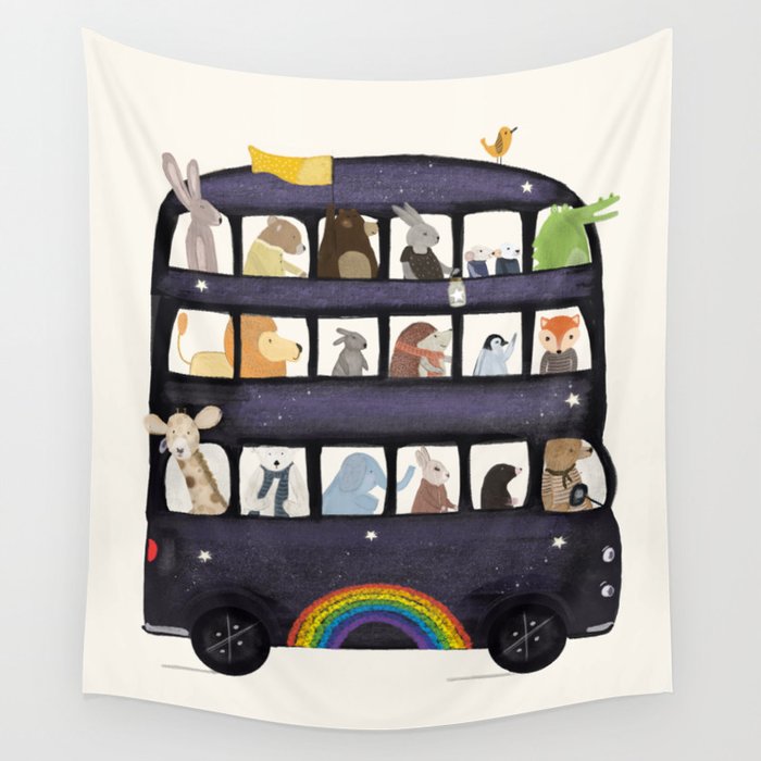 the rainbow bus Wall Tapestry Gallery Image 4