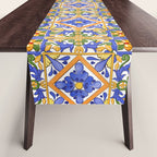 Summer,colourful detailed, Sicilian style art Table Runner Gallery Image 1
