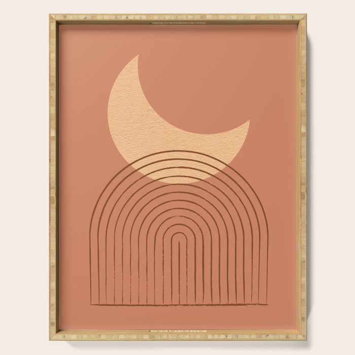 Moon Mountain Terra Orange - Mid century modern Serving Tray Gallery Image 1