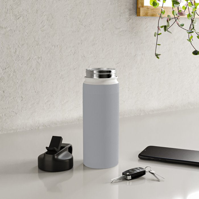 Solid Gray Light Neutral  Water Bottle Gallery Image 4