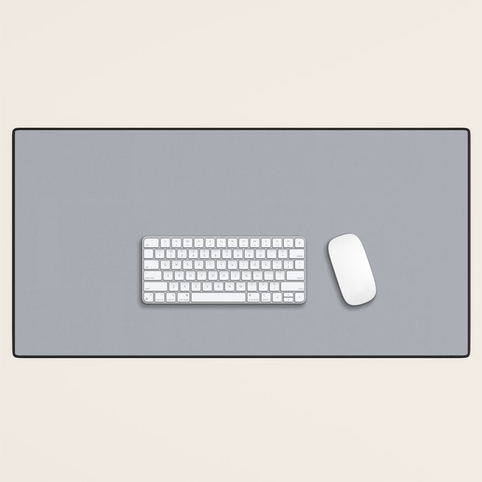 Solid Gray Light Neutral  Desk Mat Gallery Image 1