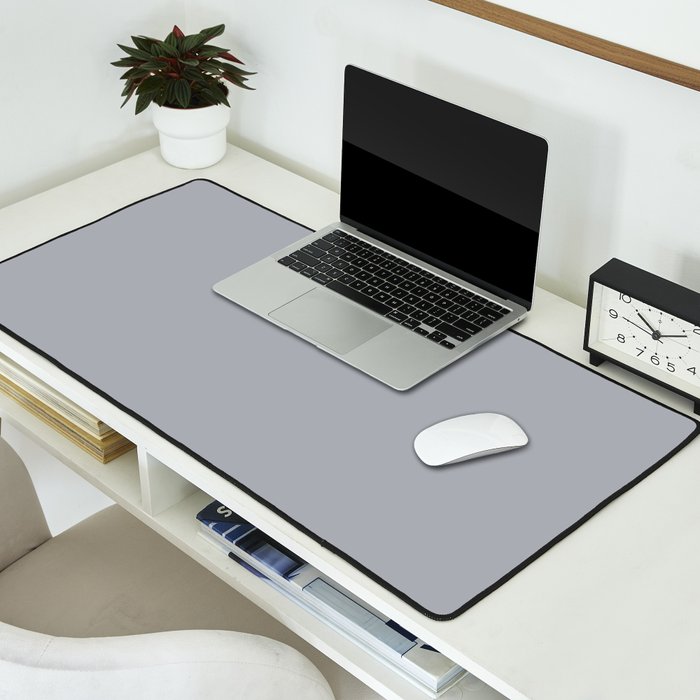 Solid Gray Light Neutral  Desk Mat Gallery Image 2