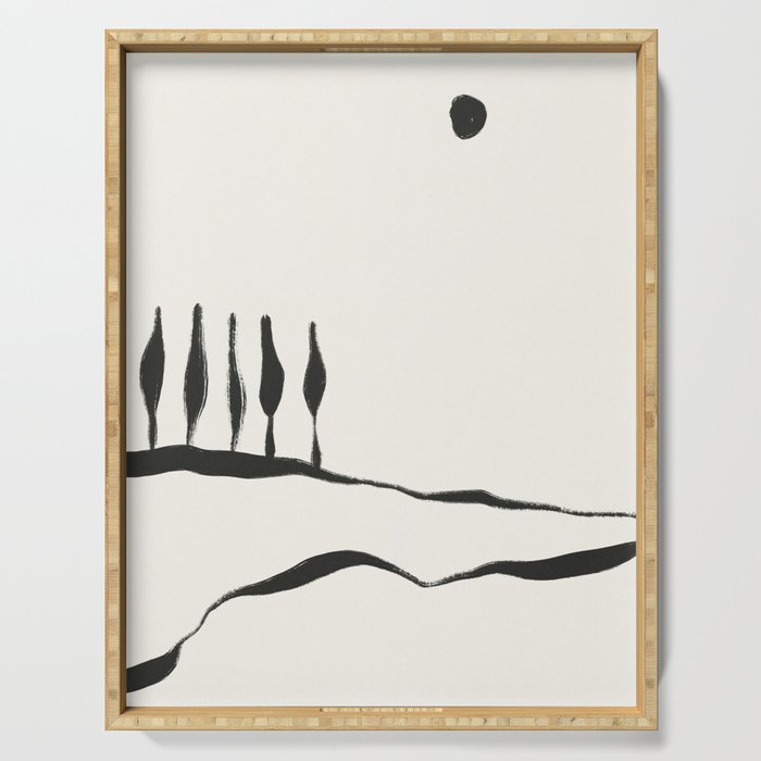 Minimal Line Landscape #1 Serving Tray Gallery Image 1
