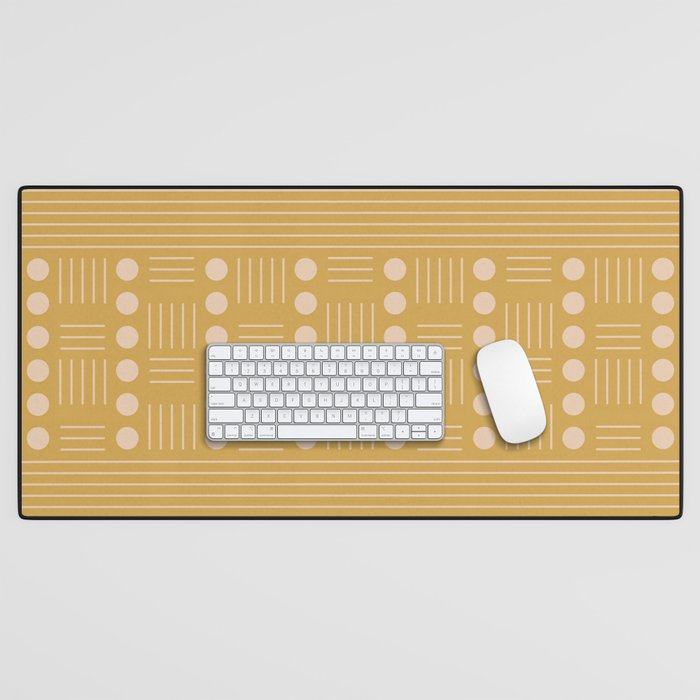 Lines and Circle in Mustard Desk Mat Gallery Image 1