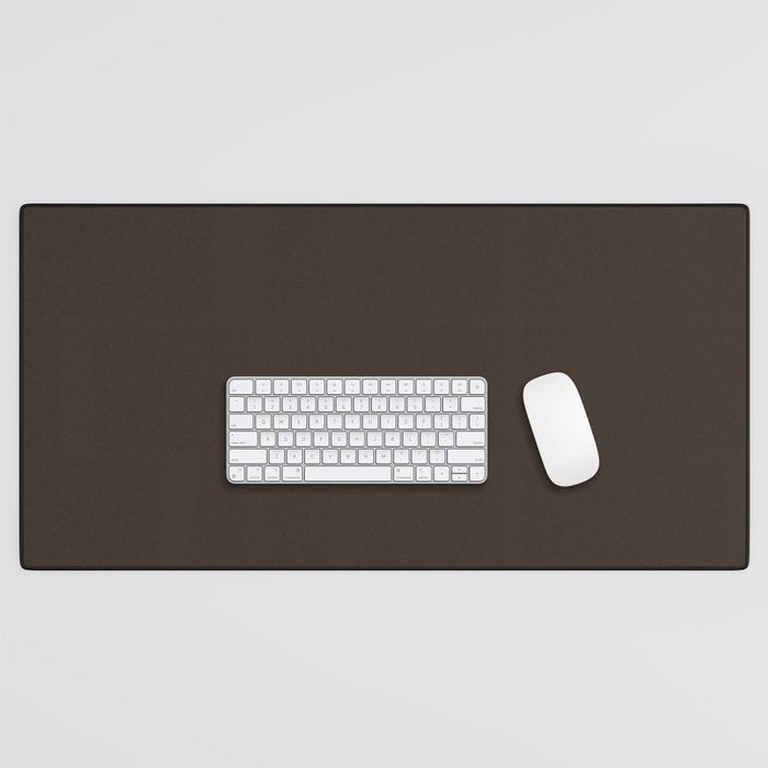 COCOA BROWN SOLID COLOR Dark Chocolate Plain Pattern  Desk Mat Gallery Image 1
